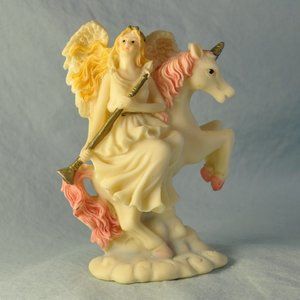 K's Collection Angel on a Unicorn horn trumpet (w1021)